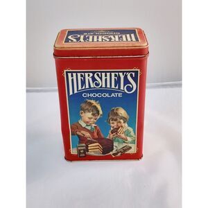 Vintage 1980's Hershey's Kiss Chocolate Red Tin Boy and Girl Three Layer Cake